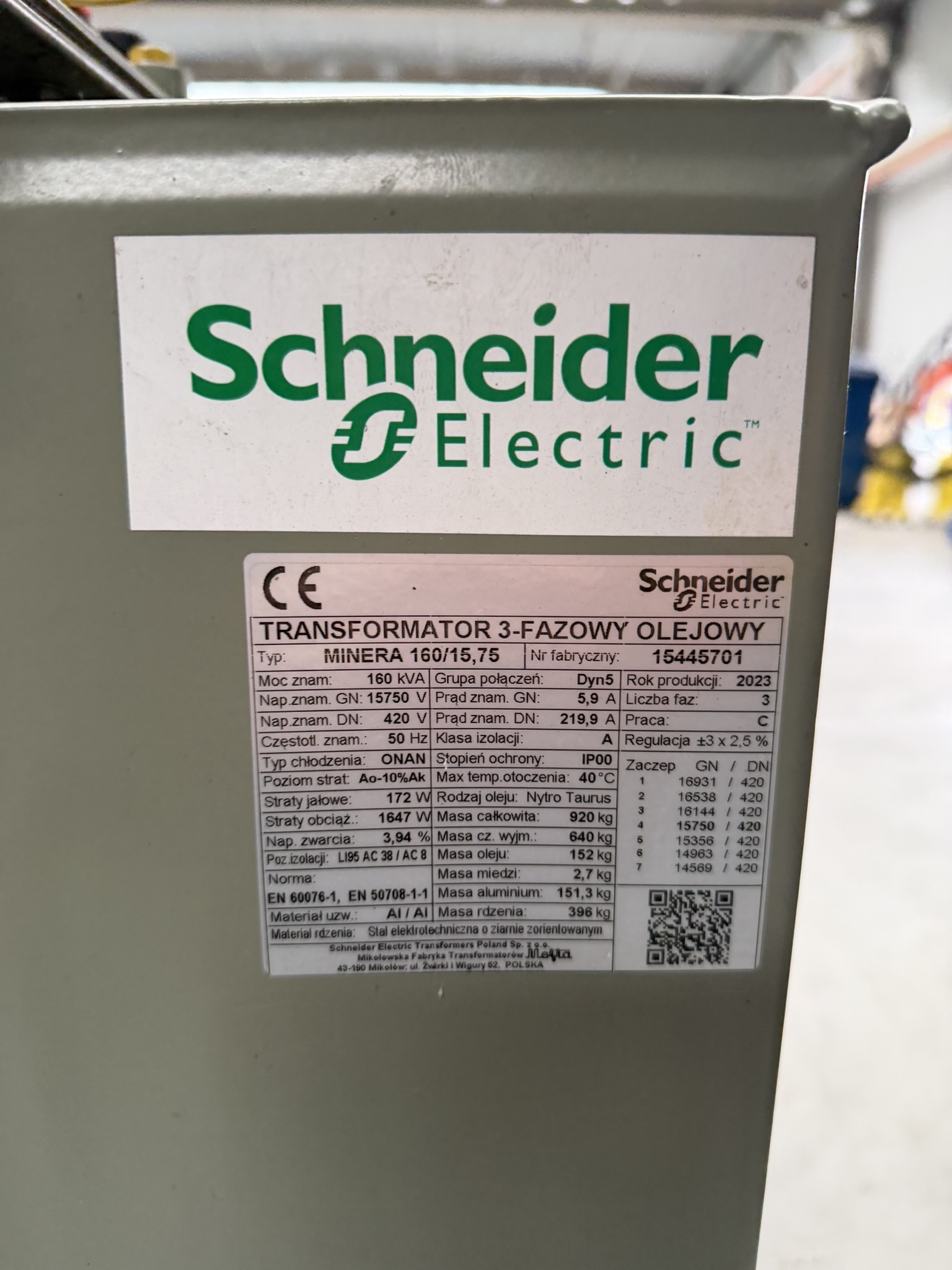 Zdjęcie produktu: Transformator olejowy 160 kVA, 15.75 / 0.42 kV Schneider Electric
